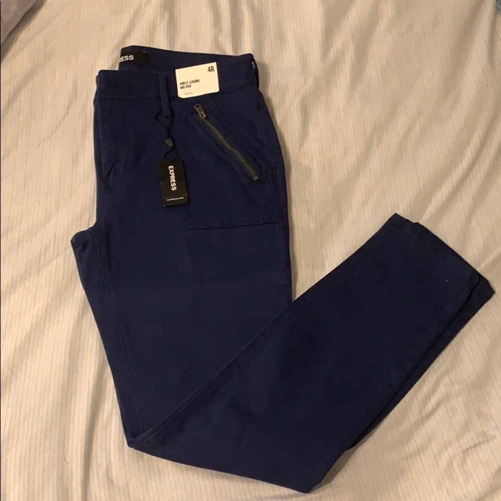 Express Navy Ankle Legging Mid Rise